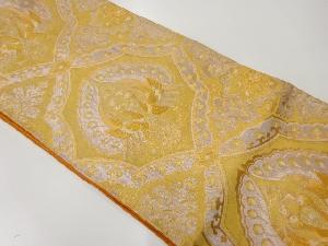 アンティーク　向かい孔雀模様織出し袋帯（着用可）